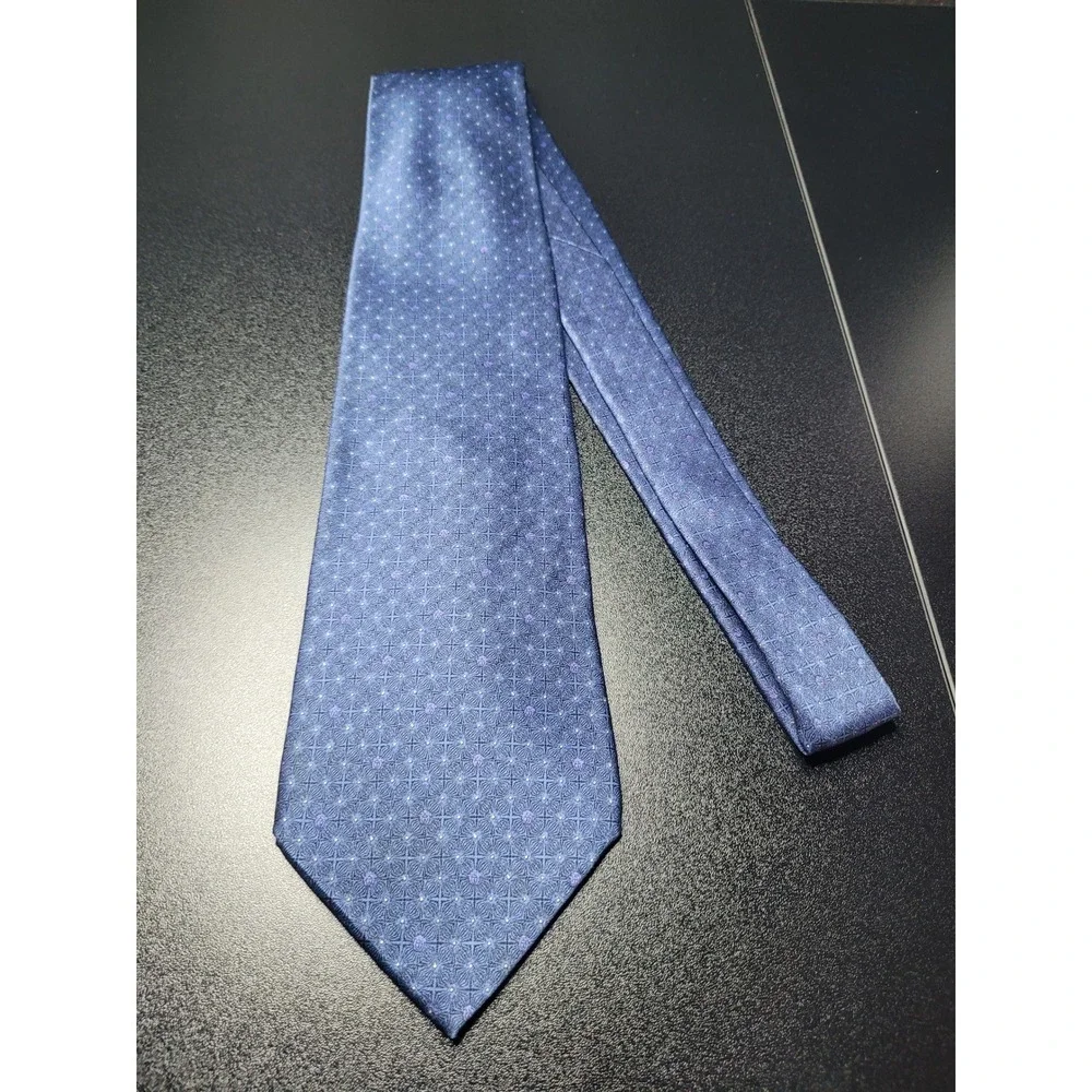 Gianni Versace Men's Necktie Blue Geometric Silk 3.75 x 58 Excellent